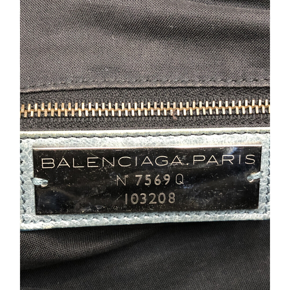 Balenciaga bag gray First blue leather - Picture 4 of 6